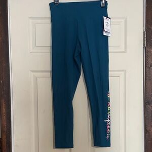Champion Kids Teal Leggings with Floral Accent